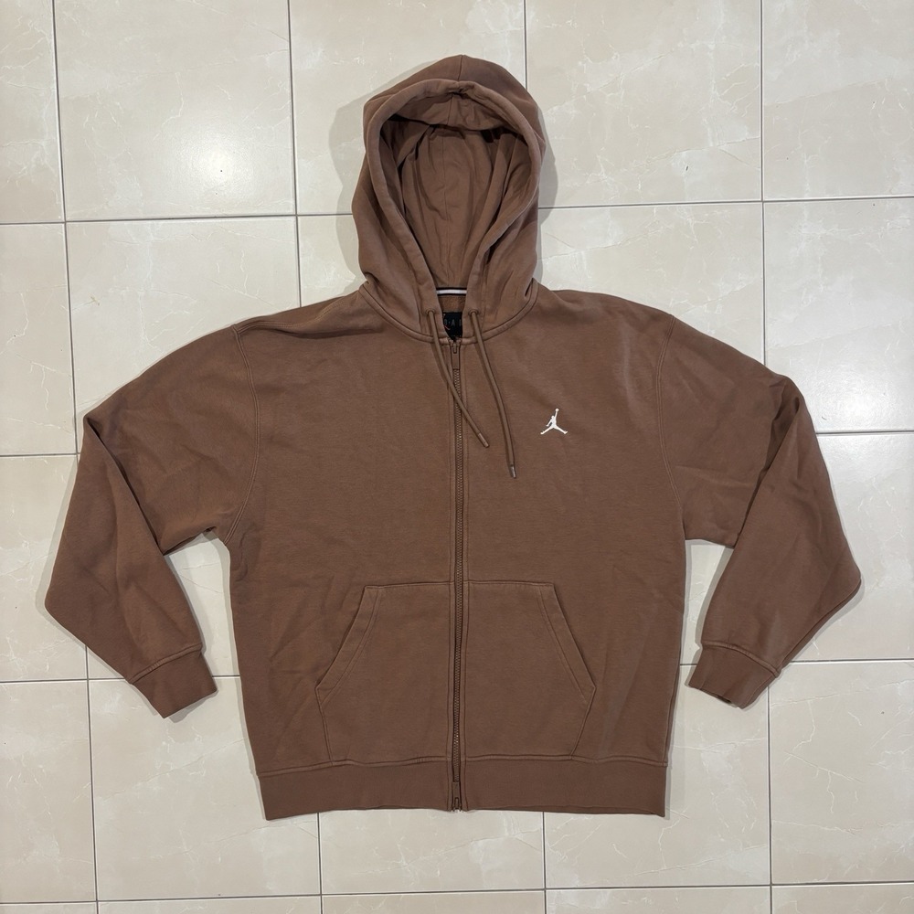 Air Jordan Full Zip Hoodie Sweatshirt Brown Men's Large Travis Scott Y2K Nike
